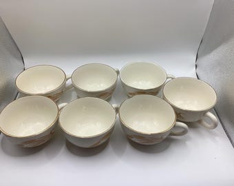 Wheat Pattern Tea Cups - set of 7