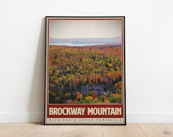 Brockway Mountain - Michigan's Upper Peninsula Travel Poster