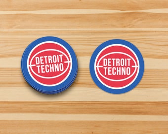DETROIT TECHNO Vintage Pistons Sticker