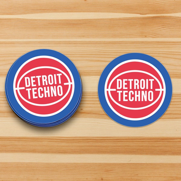 DETROIT TECHNO Vintage Pistons Sticker