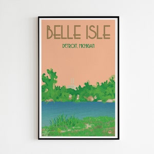 BELLE ISLE, DETROIT 11 x 17-print - [Michigan, Great Lakes, reizen, souvenir, woondecoratie, kunst, cadeau-idee]