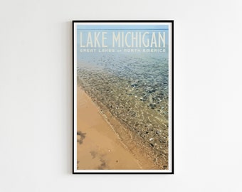 Lake Michigan, Great Lakes of North America 11x17 Print