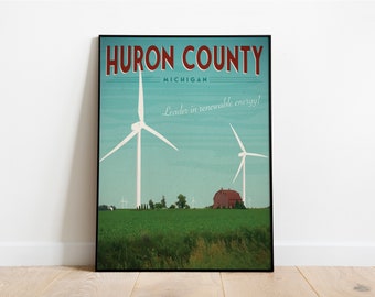 Huron County Michigan Travel Poster