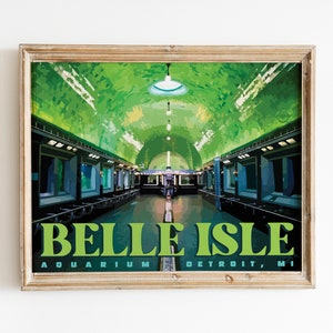 BELLE ISLE AQUARIUM 16x20 Travel Poster - Detroit, Michigan