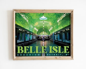 BELLE ISLE AQUARIUM 16x20 Travel Poster - Detroit, Michigan