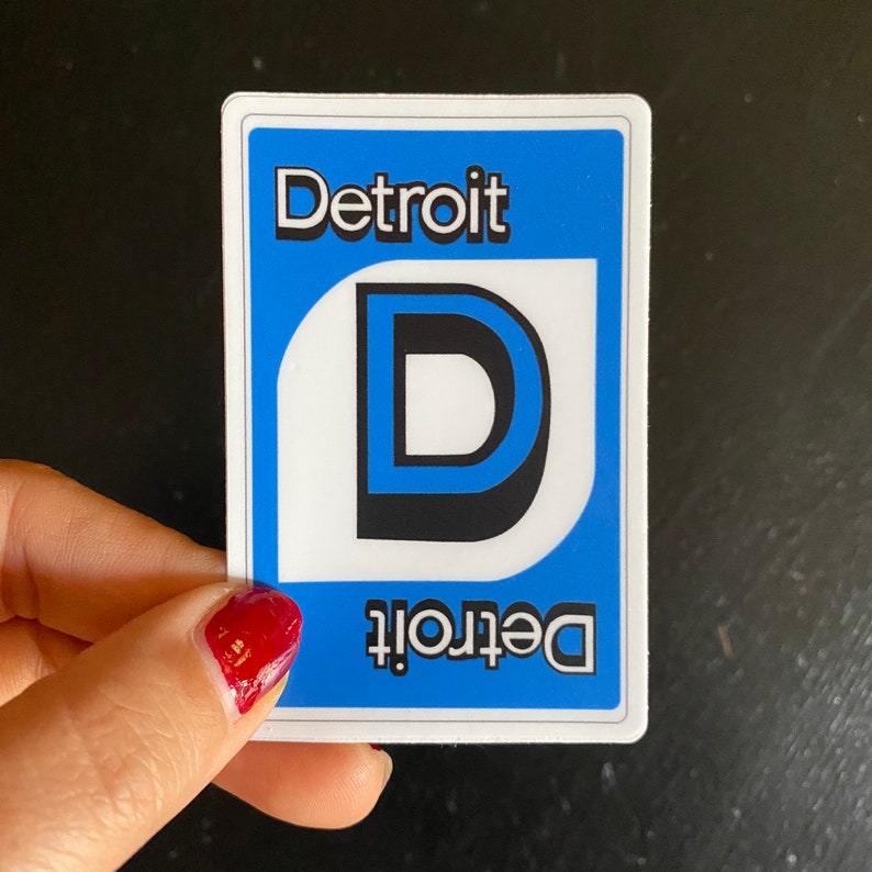 Detroit Uno Card Vinyl Sticker image 1