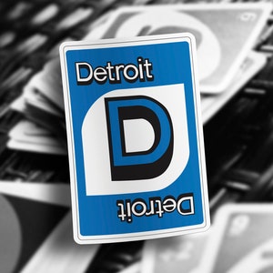 Detroit Uno Card Vinyl Sticker image 2