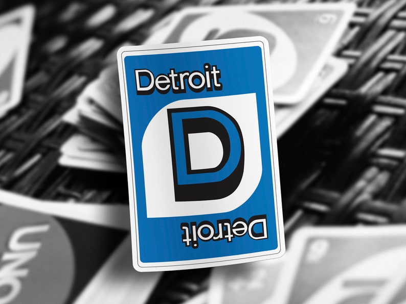 Detroit Uno Card Vinyl Sticker image 2