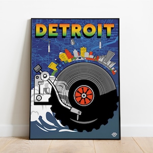 DETROIT 18x24 Motown Inspired Travel Poster