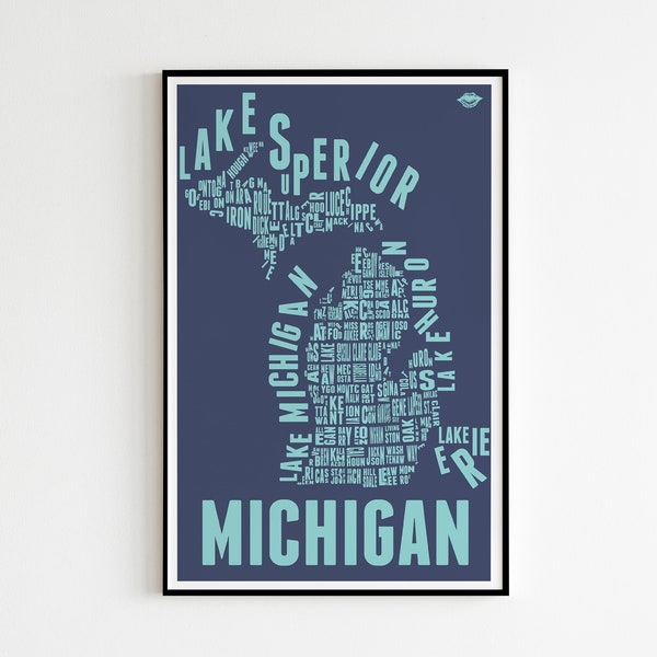 MICHIGAN County Map Print