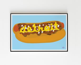 Detroit Coney Dog Print