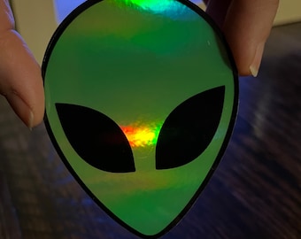 ALIEN Holographic Sticker - Decal  90s 2000s Rave Y2K