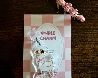 Silly Goose Book Club Kindle Charm, Dust Plug Charm, Cute Bookish Phone Charm, Goose Reader Gift, Kindle Accessory, Booktok Merch