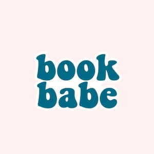Book Babe Sticker – Aesthetic Bookish Sticker for Readers | Cute Pink Vinyl Decal | BookTok Gift | Book Lover Laptop Sticker