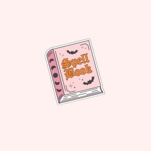 Pink Spell Book Sticker | Magical Girl Aesthetic Vinyl Sticker | Witchcore Stationery Cute Magic Book