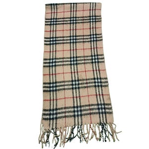Burberry Nova Check Wool Scarf: Beige Luxury Wrap, Made in England