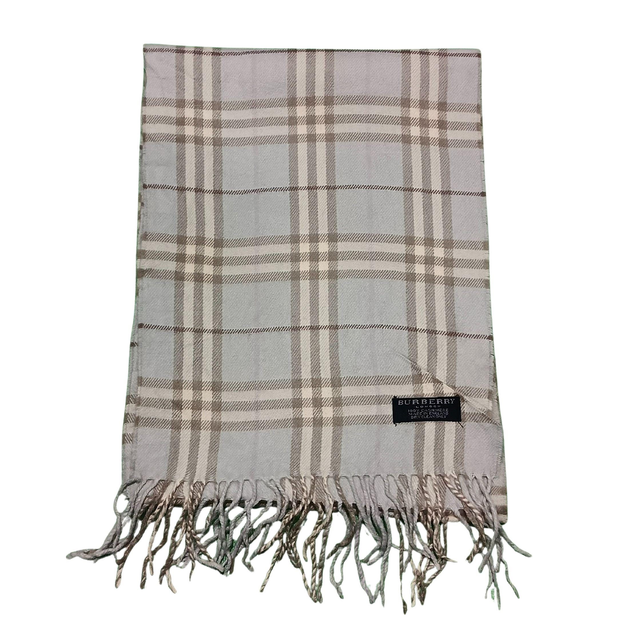 Burberry Nova Check Cashmere Scarf: Light Blue Plaid, Made  Burberry scarf 100% cashmere. Made in England.Dry clean only.No damage.Like new main image 0