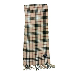 Burberry Nova Check Cashmere Scarf: Beige Plaid Luxury Wrap