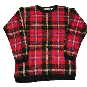 Vintage Nell Blumen Mohair Mischung Pullover für Frauen | Retro Rundhals Pullover | Grösse S