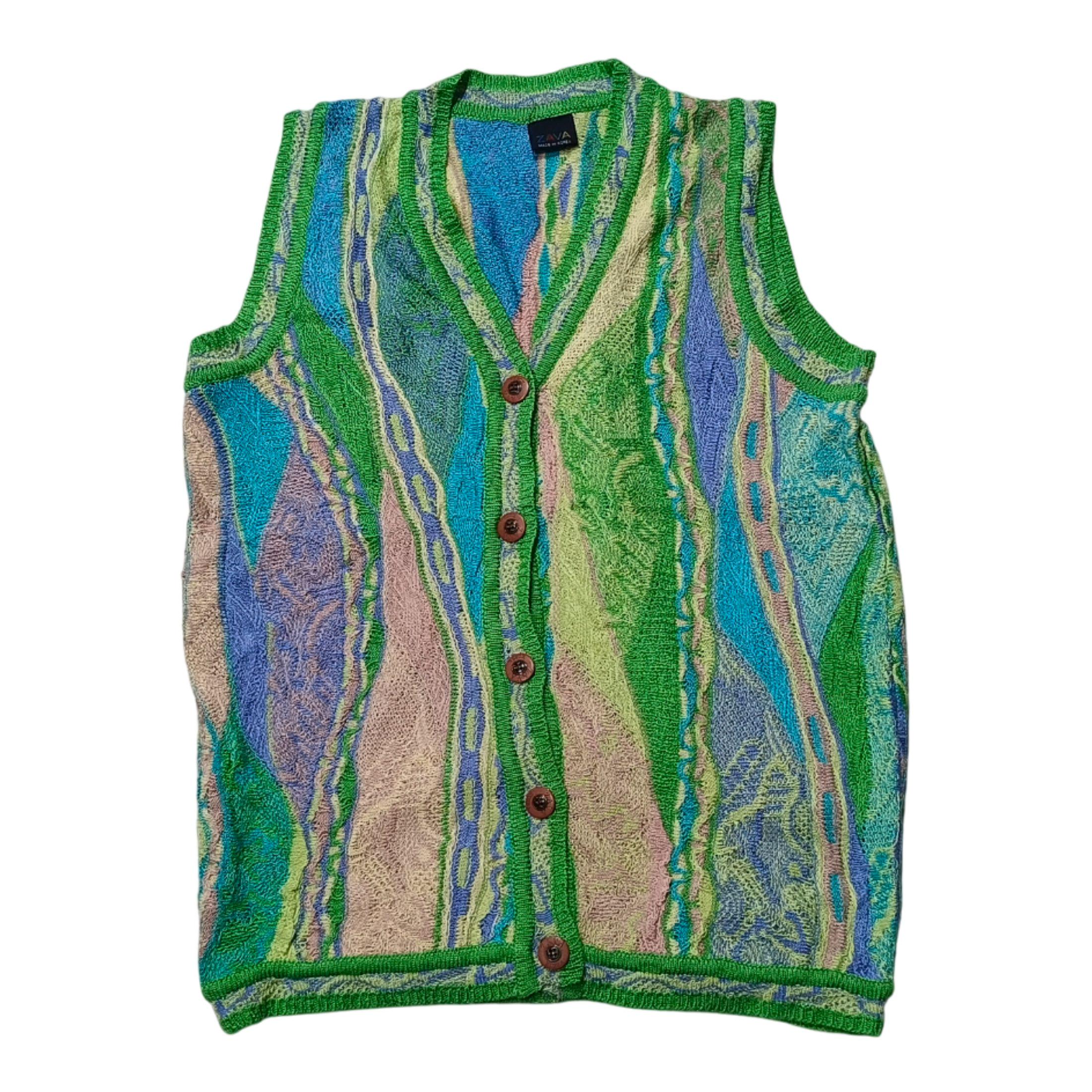 deadstock coogi 3D knit vest 80s 90s old 【公式通販】