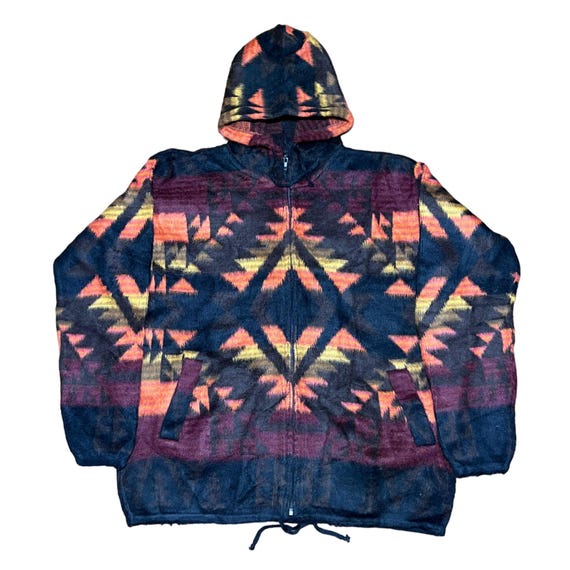 vintage aztec tribal print hoodie
