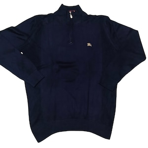 Vintage Burberry Quarter-zip Sweater L | Classic Equestrian