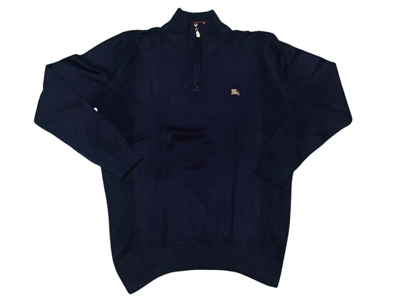 Vintage Burberry Quarter-zip Sweater L | Classic Equestrian