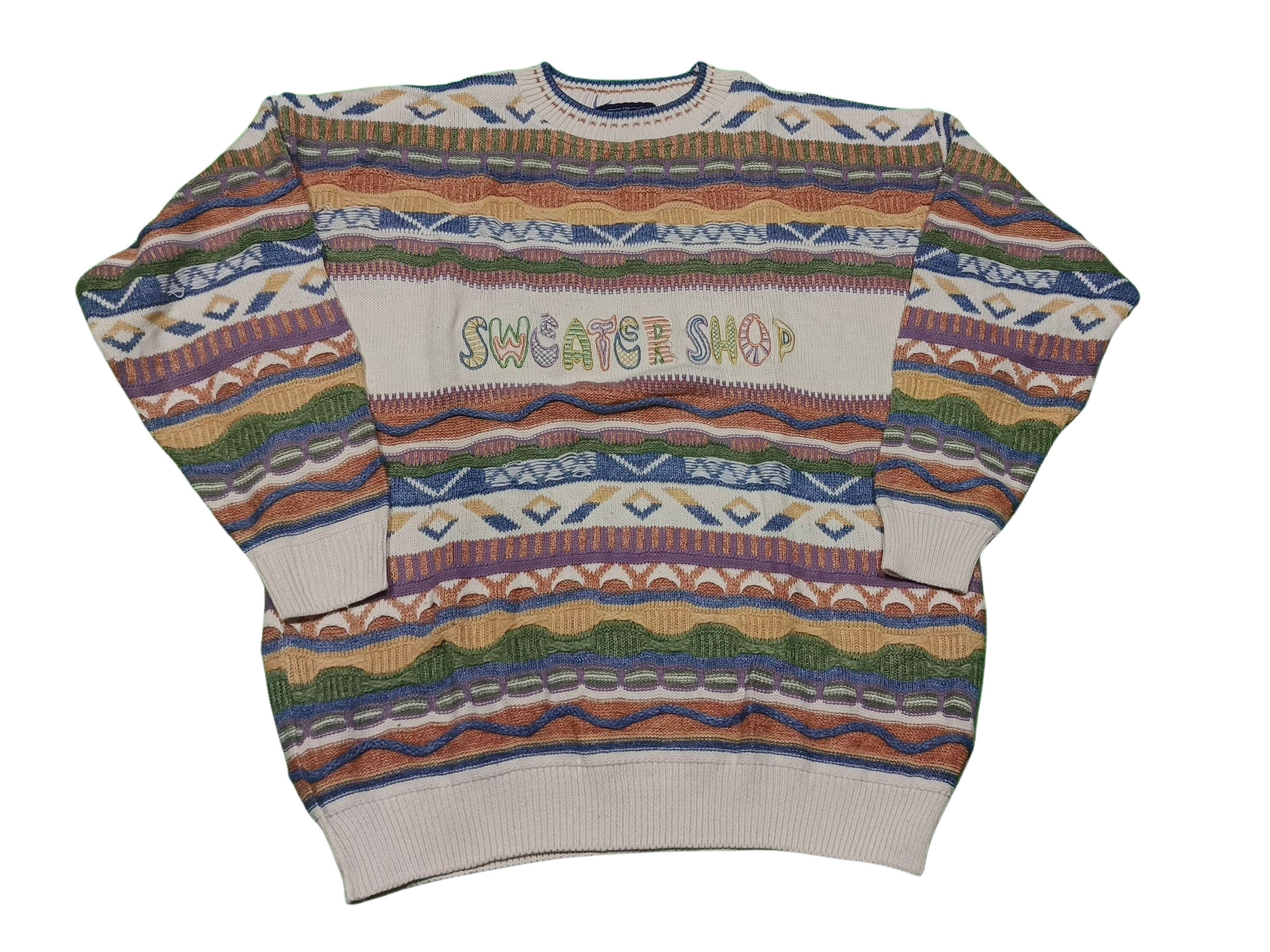 トップス coogi knit 90s Vintage 90s Coogi Style Sweater: Abstract Knit Jumper, Men's Large