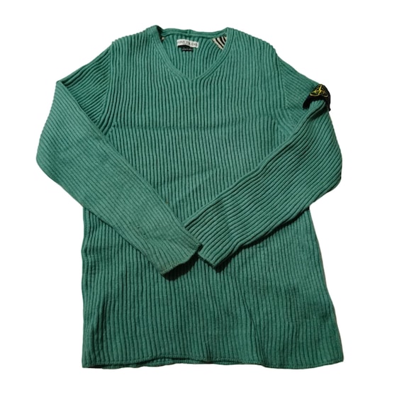 Vintage Stone Island Sweater – Classic Wool Knit Men's – Iconic Badge – Timeless Streetwear