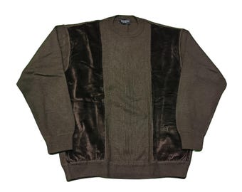 Vintage YSL Crew Neck Sweater: Men's Knit Designer Pullover