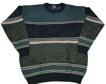 Vintage 1990s Coogi Blues Knit Sweater Men's XL / 90s Coogi / Made