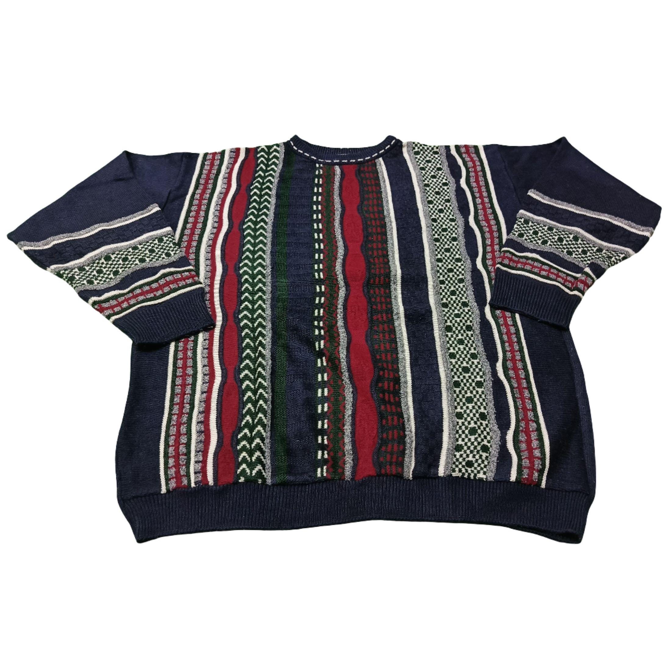 トップス coogi knit 90s Vintage 90s Coogi Style Knit Sweater: Multicolor Textured Pullover