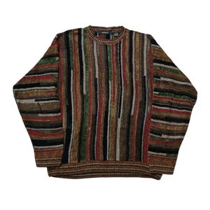 Vintage 90s Bachrach Coogi Style Sweater | Retro Pullover Jumper | Cosby Biggie Crew Neck Sweater | Size XL