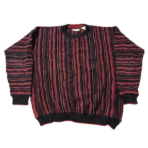 Vintage 90s Bachrach Coogi Style Sweater | Retro Pullover Jumper | Cosby Biggie Crew Neck Sweater | Size XL