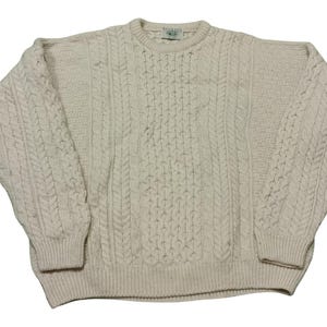 Vintage Blarney Woolen Mills Fisherman Sweater | Cable Kit Irish Pullover Sweater | Aran Knit Wool Crewneck Sweater | Size XXL