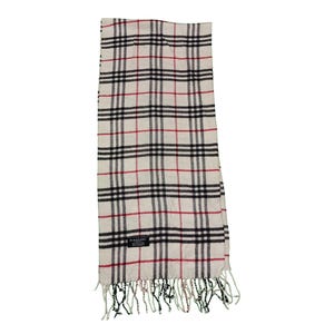 Vintage Burberry Nova Check Cashmere Scarf - Made in Scotland