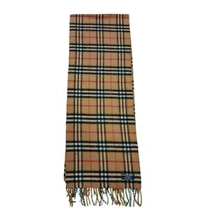 Genuine Burberry Cashmere Scarf: Nova Check Plaid, Made in England