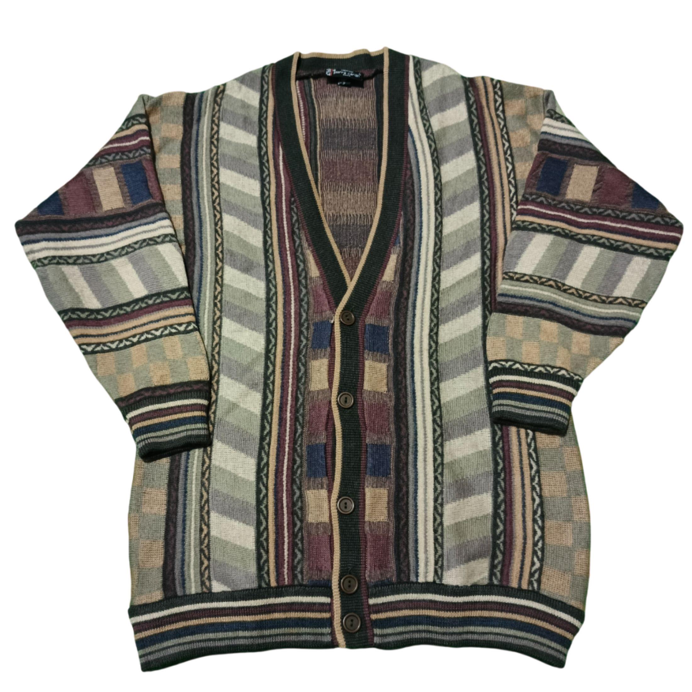 Vintage Pierre Cardin Coogi Style Cardigan: 90s Textured Knit