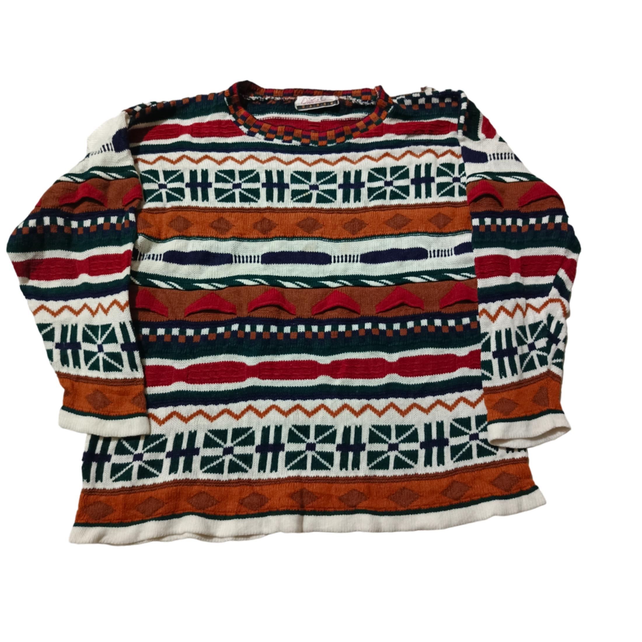 Vintage 90s COOGI Sweater Womens Sz Medium Multicolor Biggy