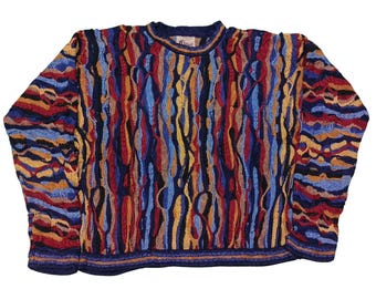 COOGI AUSTRALIA 3Dニット 90s COOGI クージー 3Dニット 総柄ニット オーストラリア製 S | 古着屋 Uan