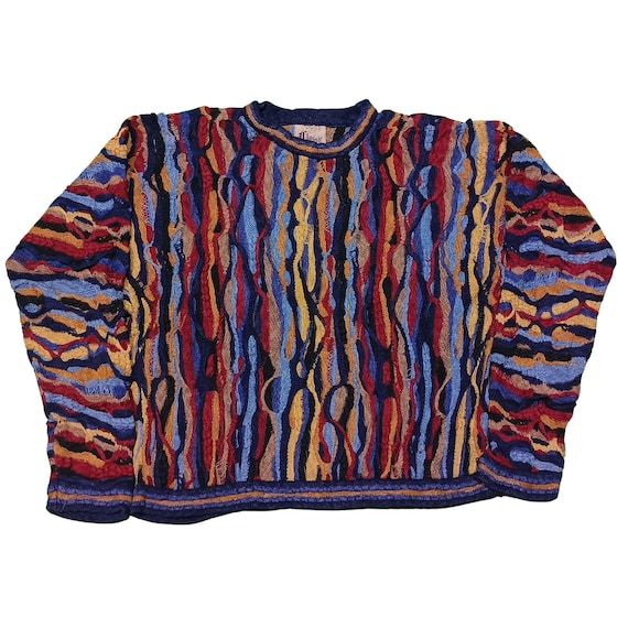 Vintage Coogi 3D Knit Sweater: 90s Hip Hop Style, Men's L - Etsy