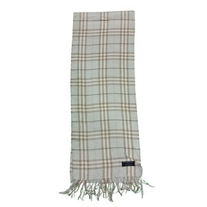 Burberry Nova Check Cashmere Scarf: Light Blue Plaid, Made in England