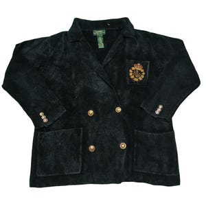 Vintage Lauren Ralph Lauren Corduroy Blazer: Double Breasted Gold Buttons, P/S