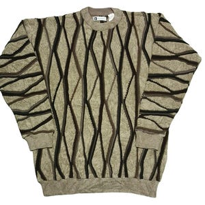 Vintage 90s Bachrach Coogi Style Sweater | Retro Pullover Jumper | Cosby Biggie Crew Neck Sweater | Size L