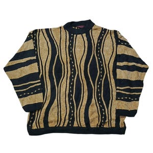 Vintage 90s Bachrach Coogi Style Sweater | Retro Pullover Jumper | Cosby Biggie Crew Neck Sweater | Size XL