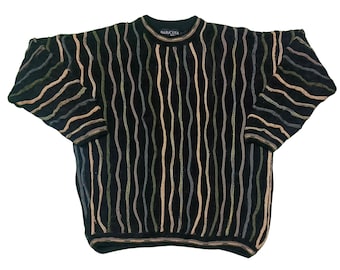 Vintage Baracuta Coogi Style Sweater - 90s Multicolor Knit - Size XL