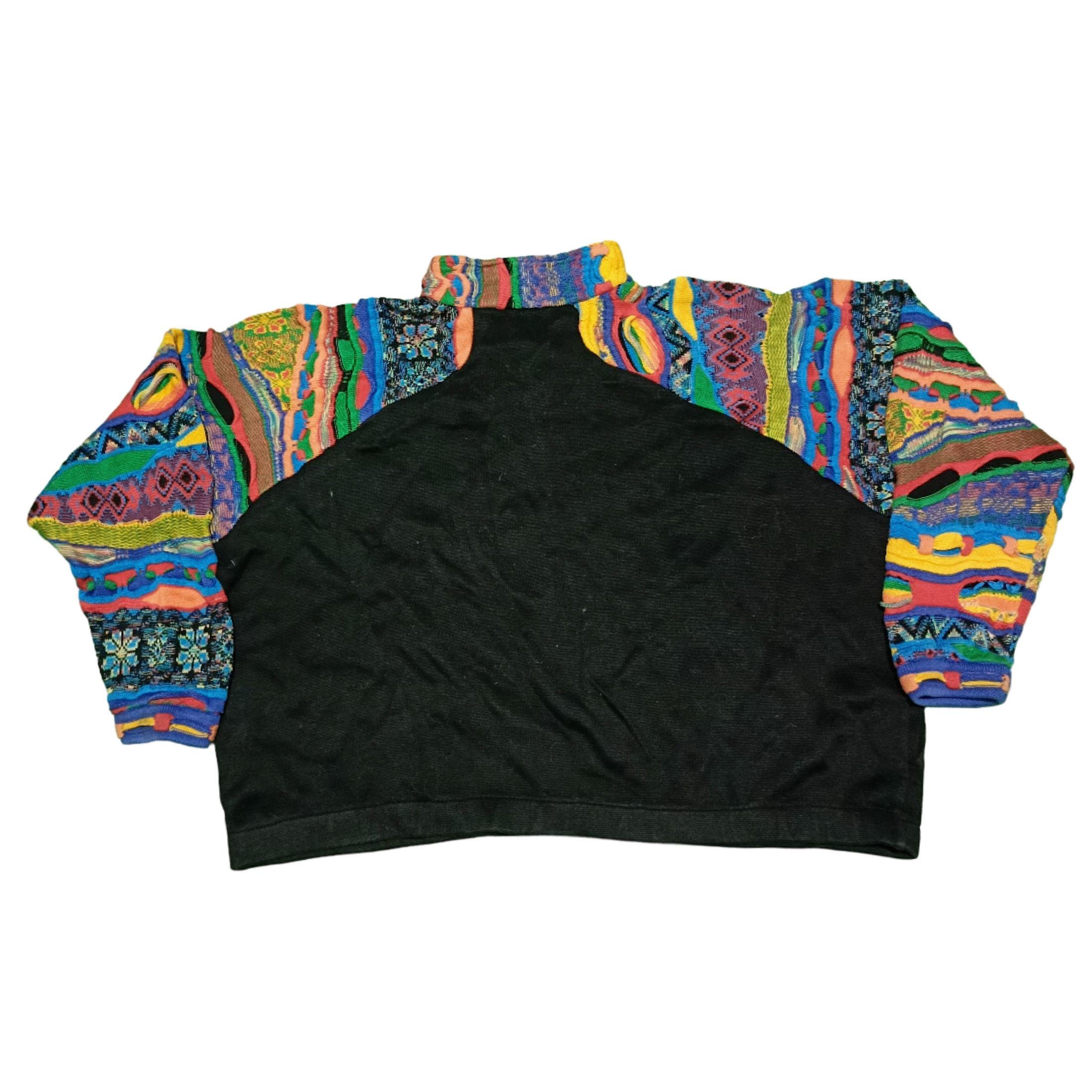 Vintage 90s Coogi Style 1/4 Zip Sweater | 3D Textured Knit Vintage 90s Coogi Style 1/4 Zip Sweater | 3D Textured Knit