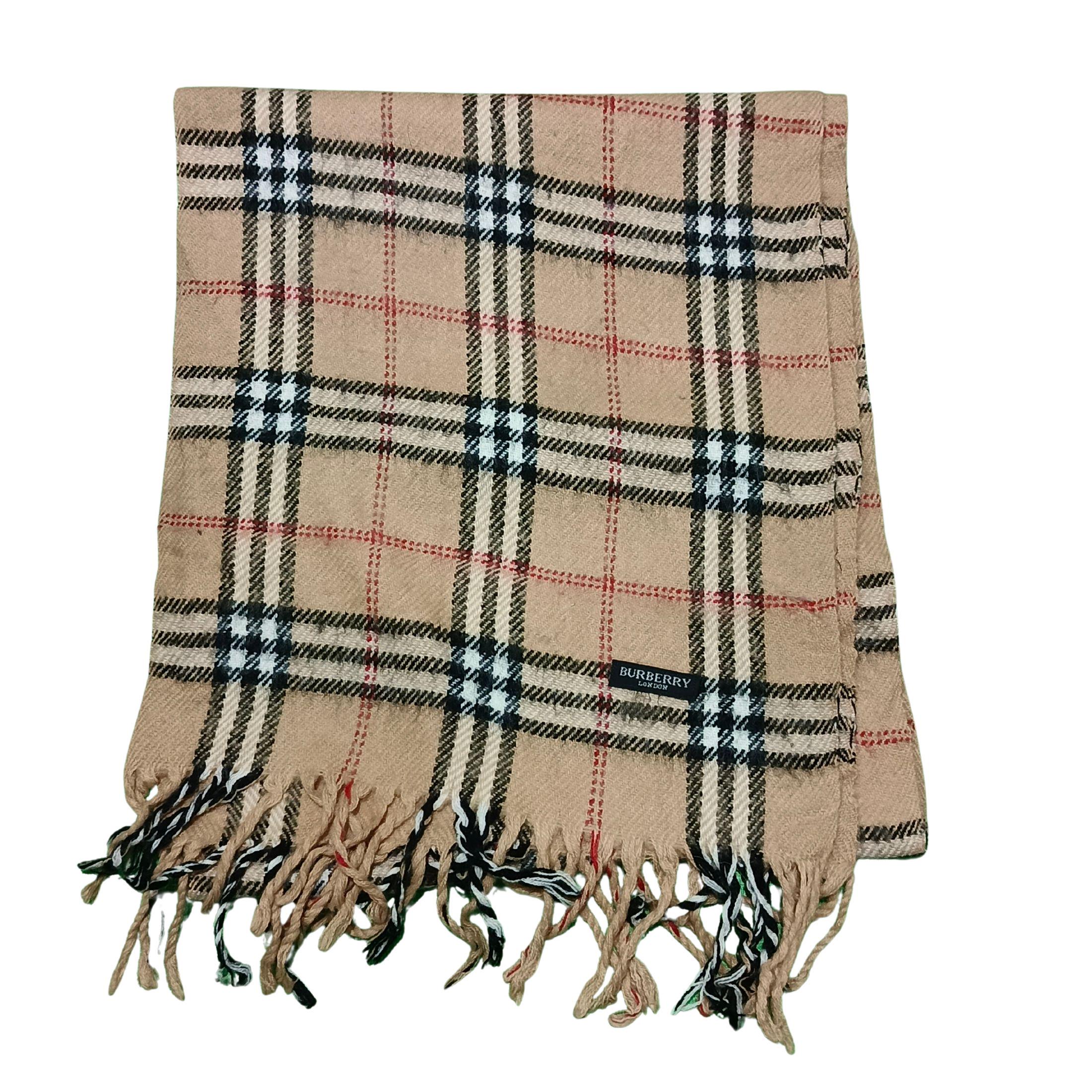 Vintage Burberry Nova Check Wool Scarf: Made in England - Etsy