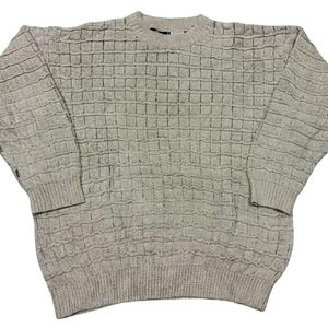 Vintage 90s Coogi Style Textured Sweater | Geometric Abstract Knit | 80s Cosby Dad Pullover Sweater