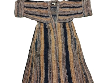 Vintage Kay Cosserat Mohair Wool Coat: Striped Boho Kimono
